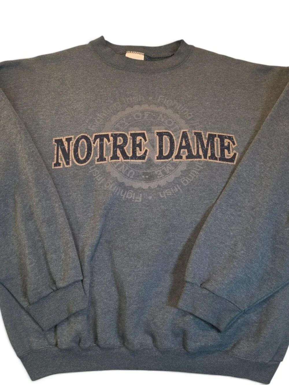 Vintage Notre Dame Fighting Irish Sweatshirt Grey Tultex Superweight XL